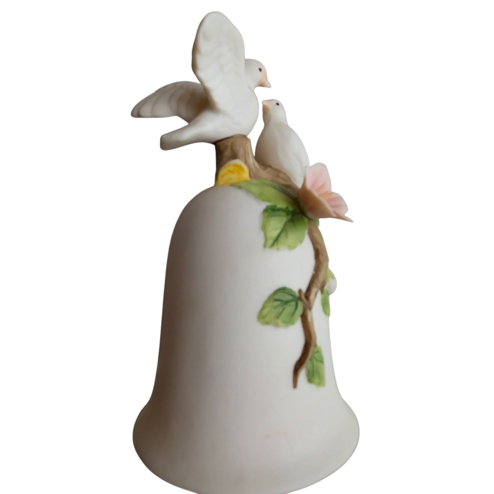 Vintage 1988 Jonathon Byron Porcelain Bell-Doves-Florals-American Signature Coll - Picture 9 of 13